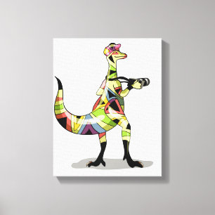 Toile Illustration D'Un Photographe Iguanodon.