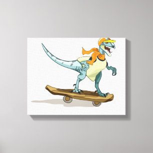 Toile Illustration D'Un Raptor Skateboard.