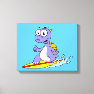 Toile Illustration D'Un Spinosaure De Surf.