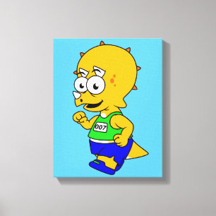 Toile Illustration D'Un Tricératops Runner.