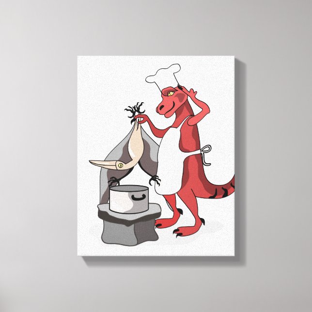 Toile Illustration D'Une Cuisine De Chef Tyrannosaurus R (Recto)