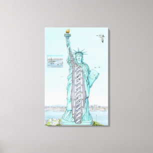 Toile Illustration en coupe de statue de la liberté