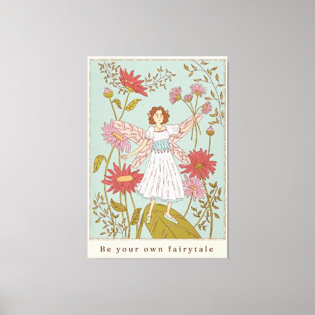 Toile Illustration fantastique de jardin de fées fantais (Recto)