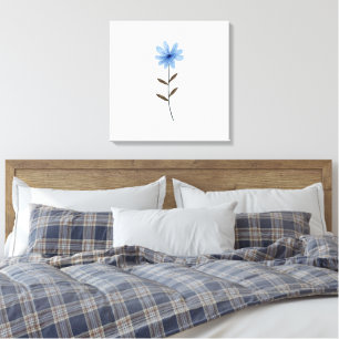 Toile Illustration Fleur Bleue Aquarelle Élégante Art Fl