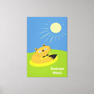 Toile Illustration humoristique de chat introverti confo