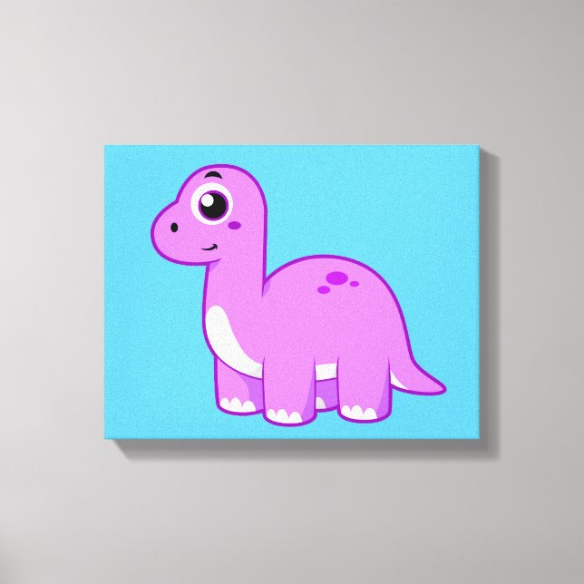 Toile Illustration Mignonne D'Un Brontosaurus Dinosaure. (Recto)