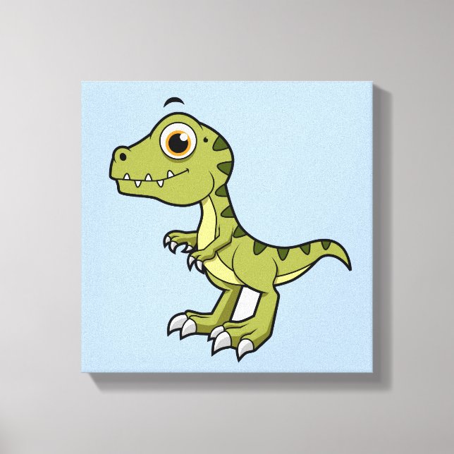 Toile Illustration Mignonne D'Un Rex Tyrannosaurus. (Recto)