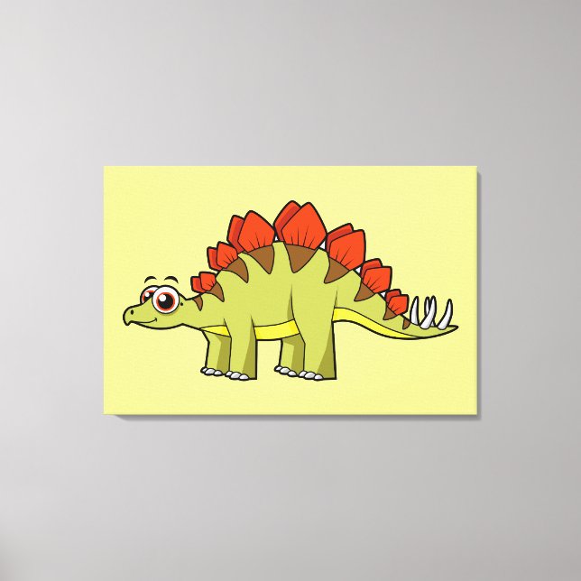 Toile Illustration Mignonne D'Un Stegosaurus Dinosaure. (Recto)