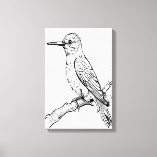 Toile Illustration minimaliste d'oiseaux