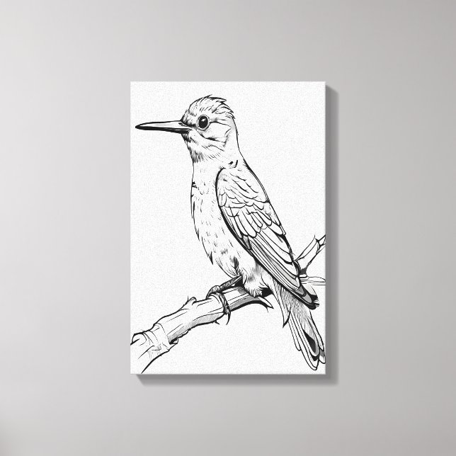 Toile Illustration minimaliste d'oiseaux (Recto)