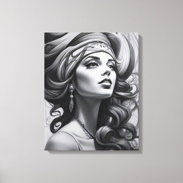 Toile illustration pétrolière de la femme (Recto)