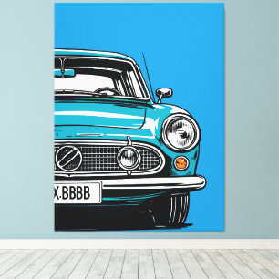 Toile Illustration Pop Art d'une voiture classique rétro