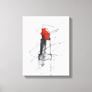 Toile Illustration Red Lipstick - Maquillage minimaliste