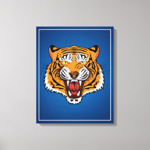 Toile Illustration tête de tigre féroce-24327