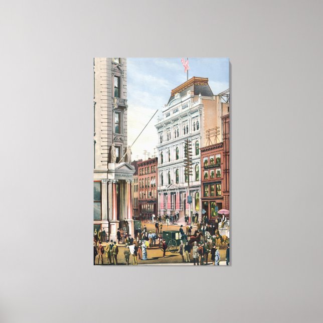 Toile Illustration vintage de NYC Stock Exchange (1882) (Recto)