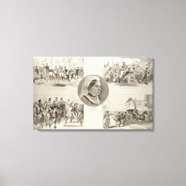 Toile Illustrations des attaques contre la reine Victori (Recto)