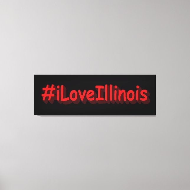 Toile "#iLoveIllinois" Joli design. Acheter maintenant (Recto)