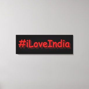 Toile "#iLoveIndia" Conception sympa. Commandez dès main