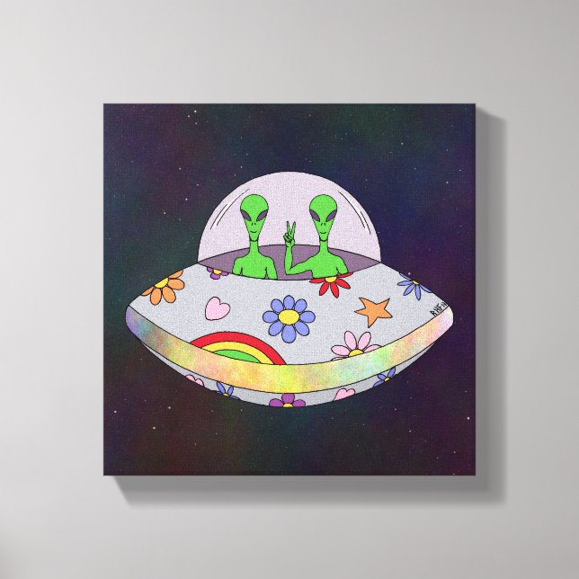 Toile Ils viennent en paix UFO (Recto)