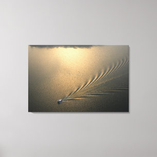 Toile image aérienne du bateau dans le lac Gatun Panama