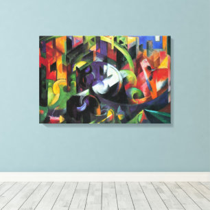 Toile Image avec du bétail par Franz Marc, Art Vintage