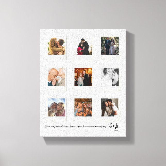 Toile Image Collage photo Anniversaire Personnalisé (Recto)