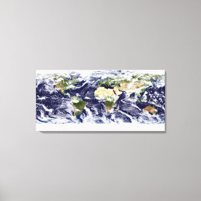 Toile Image couleur vraie de toute la Terre (Recto)
