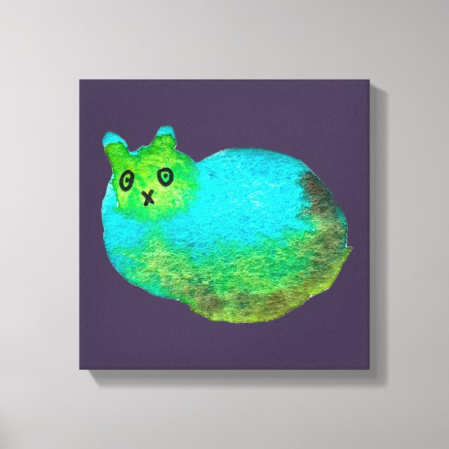 Toile Image d'art de chat bleu gras mou (Recto)