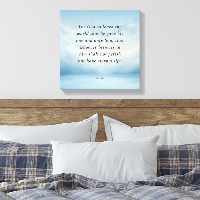 Toile Image du verset biblique Jean 3:16 (Insitu(Chambre))