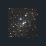 Toile Image infrarouge la plus profonde de l'univers | J<br><div class="desc">L'image infrarouge la plus profonde de l'Univers (Galaxy Cluster SMACS 0723) prise par le télescope spatial James Webb Near-Infrared Camera (NIRCam) en 12.5 heures et dévoilée le 11 juillet 2022. L'amas de galaxies (comme il y a 4, 6 milliards d'années) agit comme une lentille gravitationnelle et donne l'occasion de voir...</div>