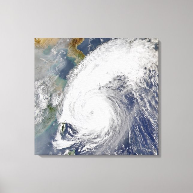 Toile Image satellite d'un typhon (Recto)