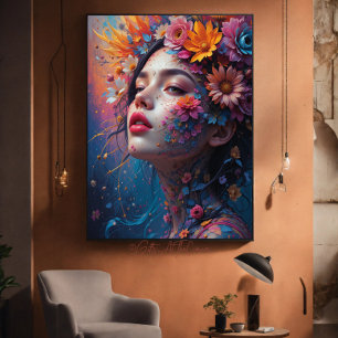 Toile Imaginaire Belle Fleur Colorée Princesse Fée