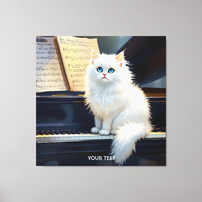 Toile Imaginaire Belle Ragdoll Chat Sur Piano (Recto)