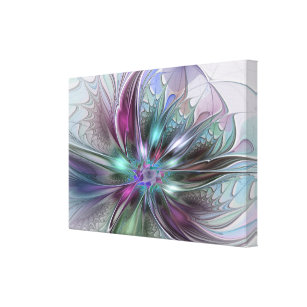 Toile Imaginaire coloré Abstrait Fleur fractale moderne
