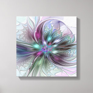 Toile Imaginaire coloré Abstrait Fleur fractale moderne