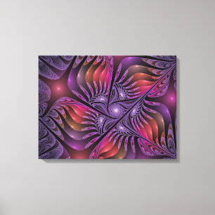Toile Imaginaire coloré Abstrait Trippy Violet Fractal
