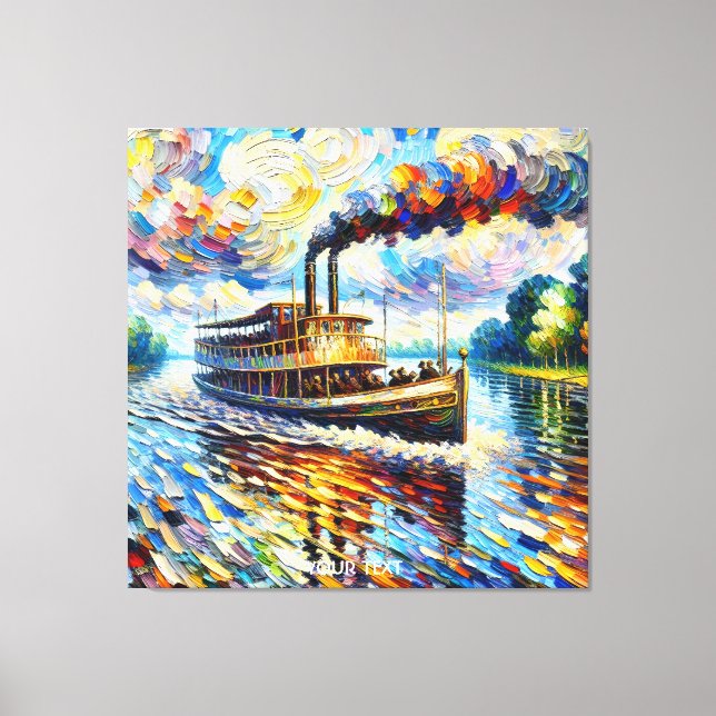 Toile Imaginaire Cute Bateau à vapeur (Recto)