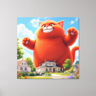 Toile Imaginaire Cute Big Orange Chat