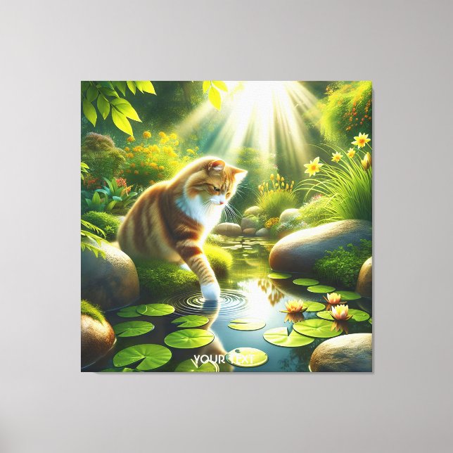Toile Imaginaire Cute Cat River Trees (Recto)