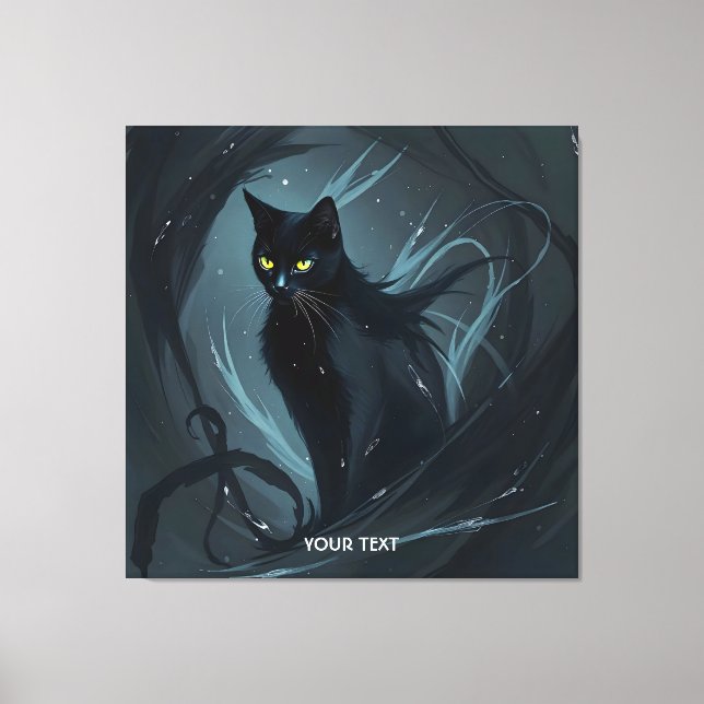 Toile Imaginaire Cute Chat Nuit Noire (Recto)