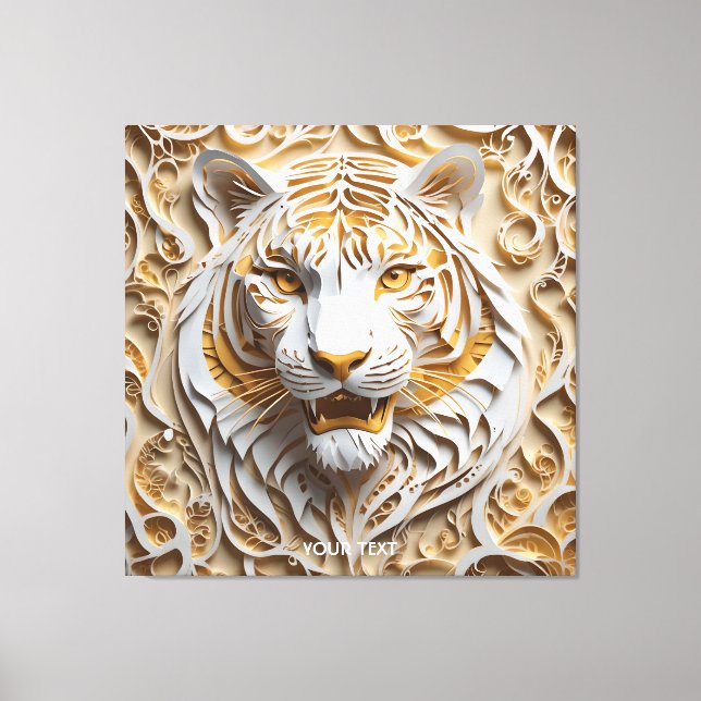 Toile Imaginaire Cute Kirigami Tiger Blanc (Recto)