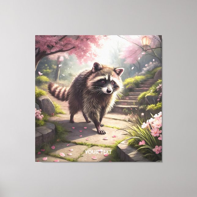 Toile Imaginaire Cute Racoon Sakura Garden (Recto)