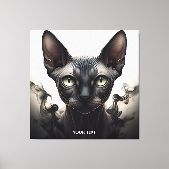 Toile Imaginaire Cute Sphynx Chat noir (Recto)