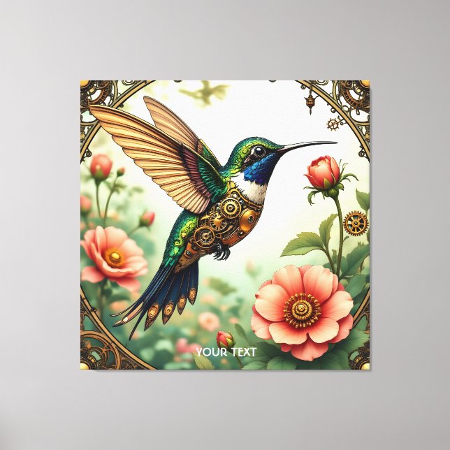 Toile Imaginaire Cute Steampunk Fleurs d'oiseaux (Recto)