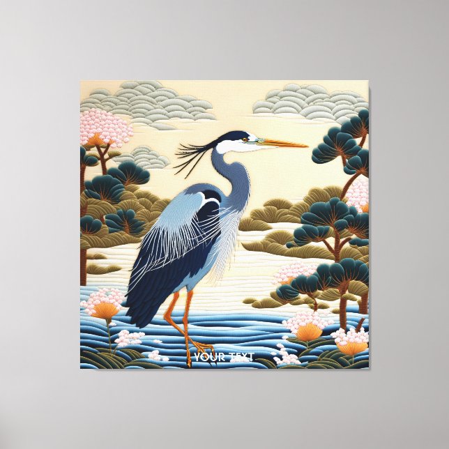 Toile Imaginaire Cute Vivid japonais Heron Blue (Recto)