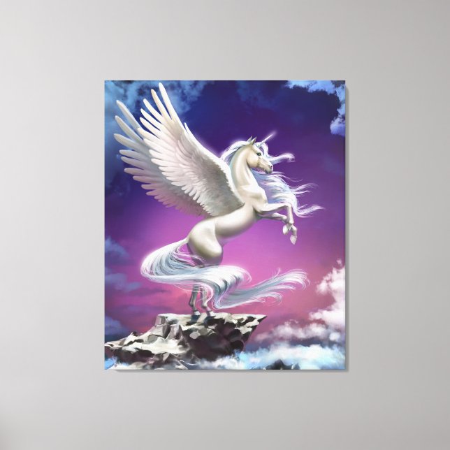 Toile Imaginaire de licorne blanche magique (Recto)