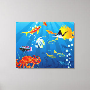 Toile Imaginaire de poisson sous-marin personnalisé