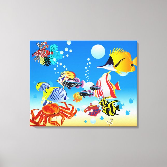 Toile Imaginaire de poisson sous-marin Tropical Custom 2 (Recto)
