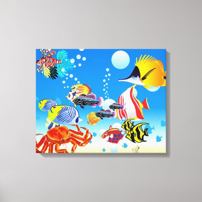 Toile Imaginaire de poisson sous-marin Tropical Custom 2 (Recto)