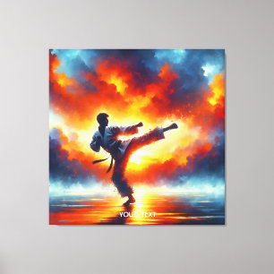 Toile Imaginaire joli Sunset Karate Fighter